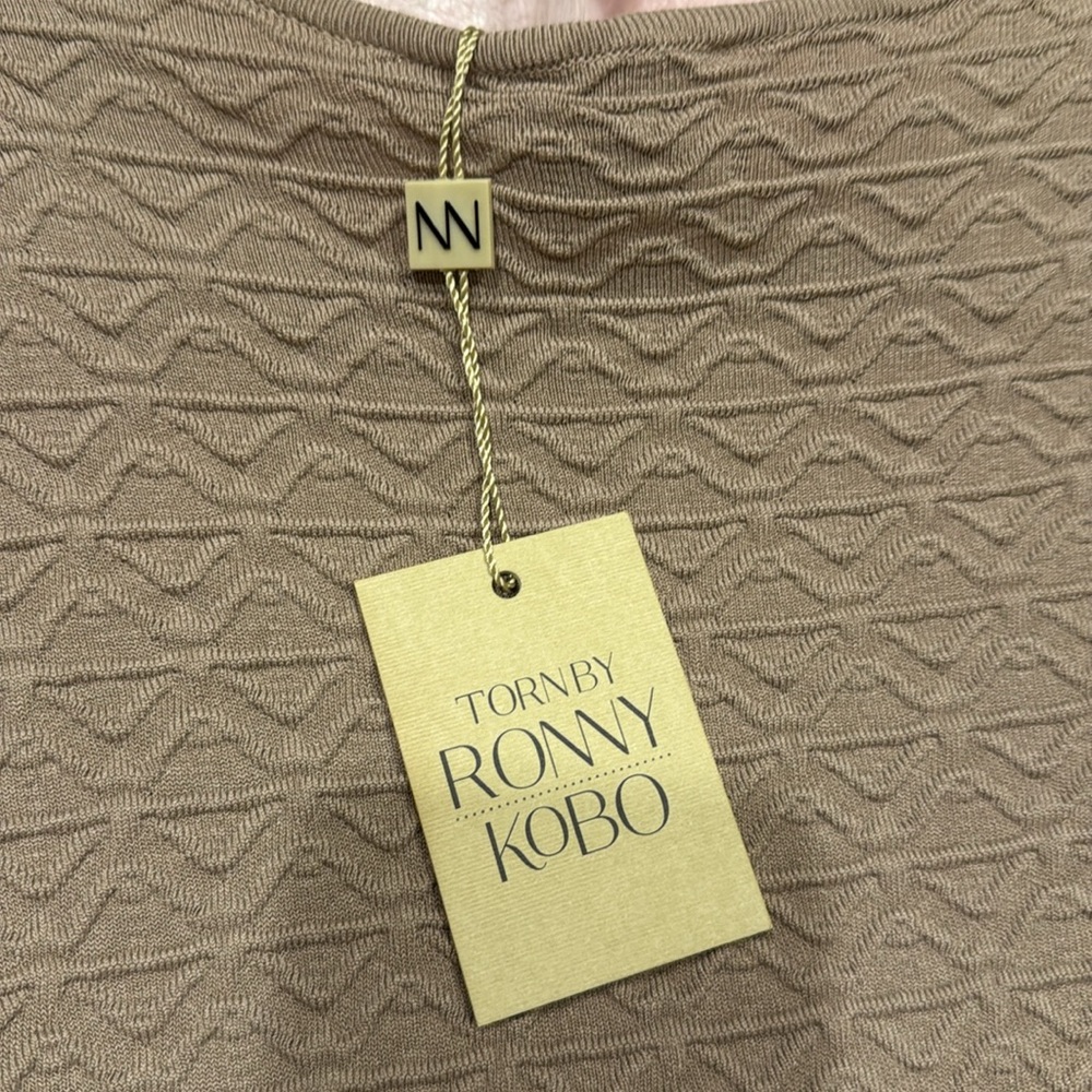 Torn by Ronny Kobo Brown Stretch A Line  Dress - new with tags